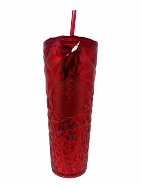 Starbucks Holiday Winter 2023 Poinsettia Red Prism Venti 24 oz. Cold Cup Tumbler
